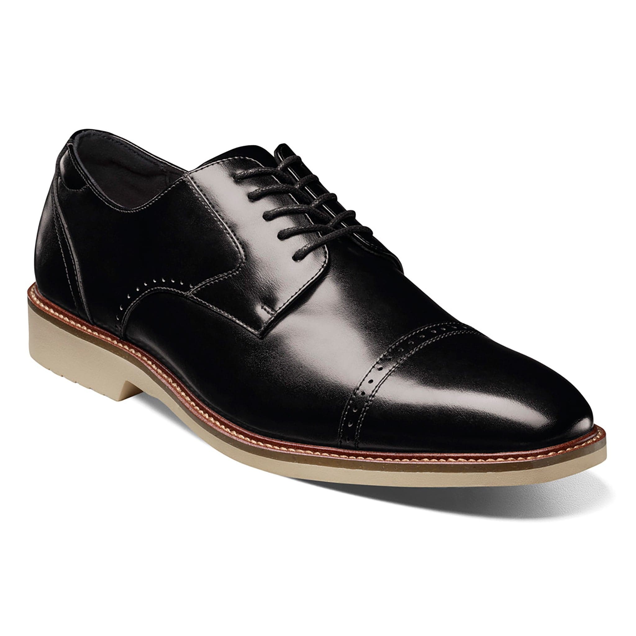 stacy adams cogn leather shoes for men  