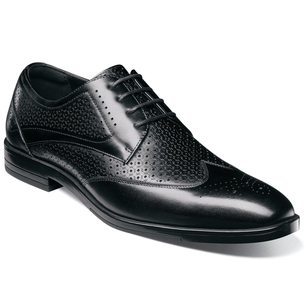 STACY ADAMS SHOE COMPANY F T 001 BLK / 8.5 ASHER (&nbsp;Wingtip Lace Up-25653