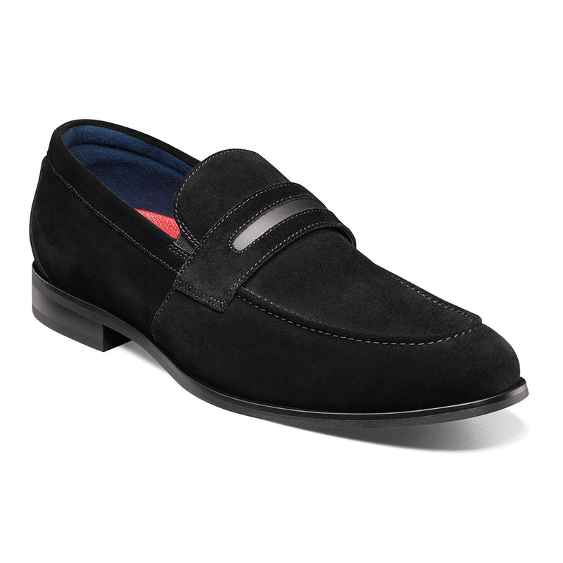 STACY ADAMS SHOE COMPANY F T 008 BLK / 8.5 BURKE  Moc Toe Saddle Slip On-25676