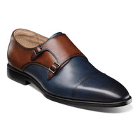 STACY ADAMS SHOE COMPANY F T 414 N/BR / 8.5 RAYTHORNE Cap Toe Double Monk Strap-25671