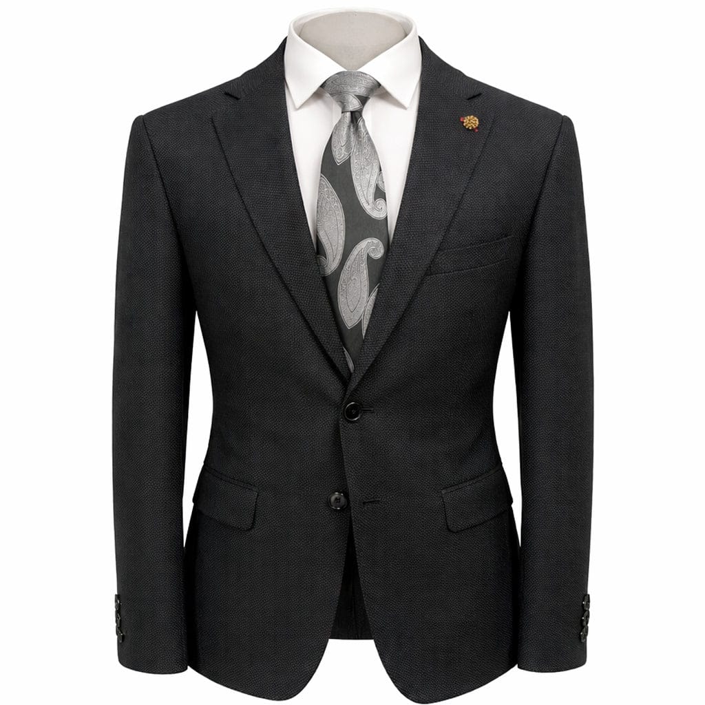 SUSLO COUTURE J C S BLACK / SM SASLU Couture Men’s Textured Blazer – Classic Fit Dress Jacket/Sc601