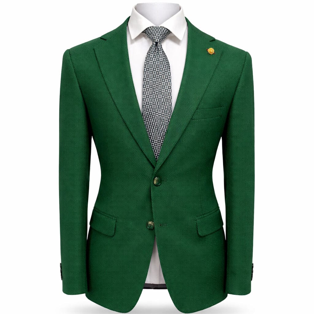 SUSLO COUTURE J C S H.GREEN / SM SASLU Couture Men’s Textured Blazer – Classic Fit Dress Jacket/Sc601