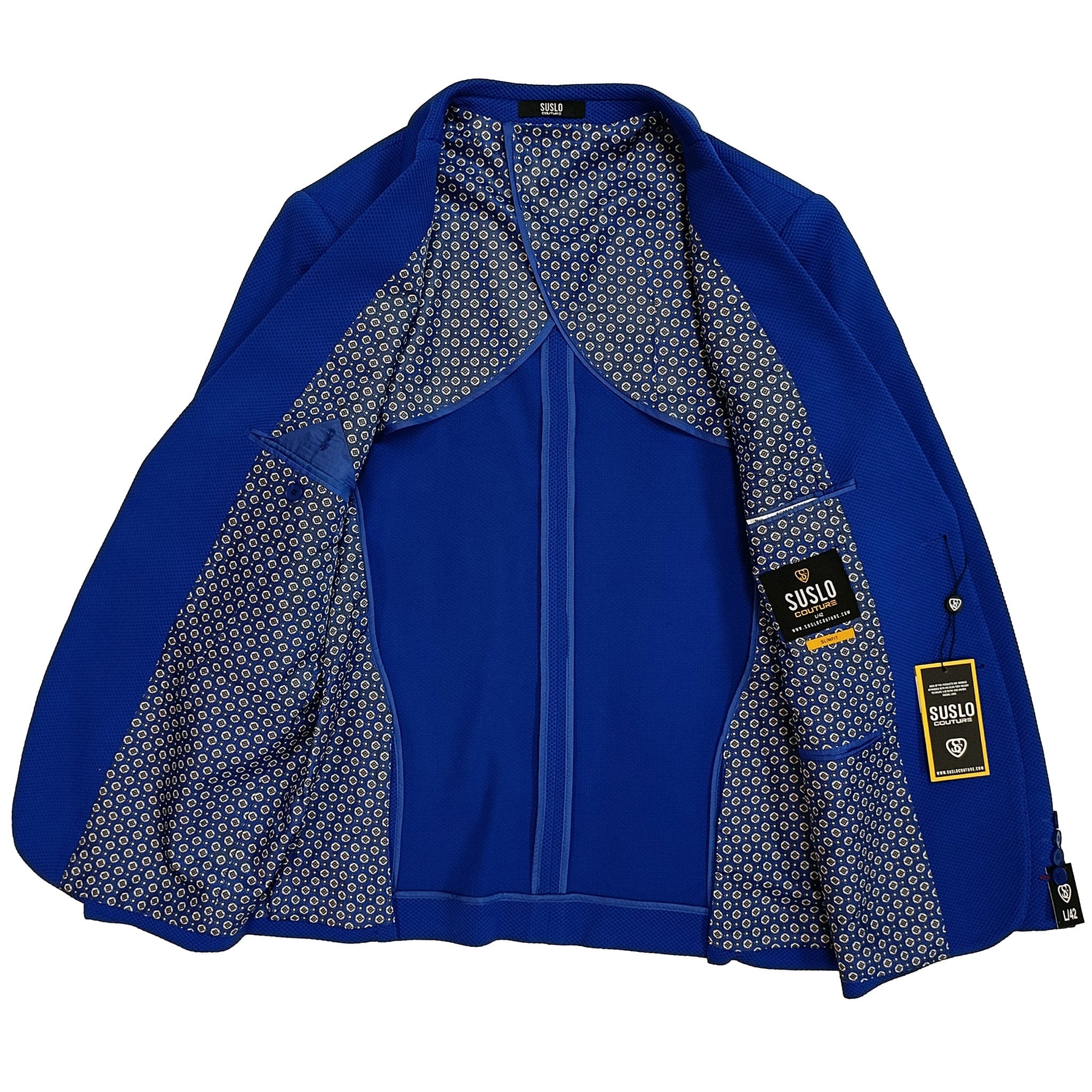 SUSLO COUTURE J C S SASLU Couture Men’s Textured Blazer – Classic Fit Dress Jacket/Sc601