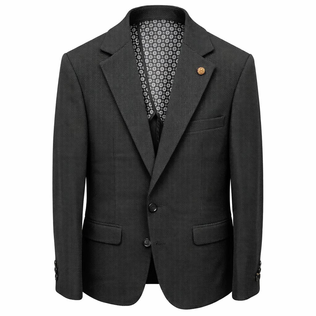 SUSLO COUTURE J C S SASLU Couture Men’s Textured Blazer – Classic Fit Dress Jacket/Sc601