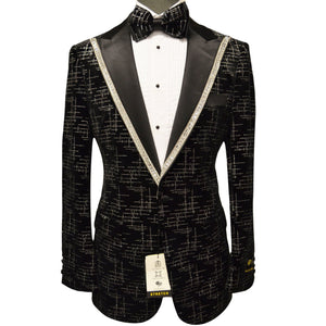 SUSLO COUTURE X JS 709-BLK / MED SUSLO TUXEDO JACKET & BOWTIE SET/FB