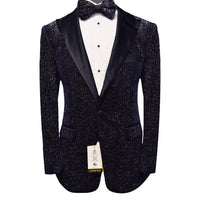 SUSLO COUTURE X JS 703-NVY / MED SUSLO TUXEDO JACKET & BOWTIE SET/FB