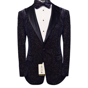 SUSLO COUTURE X JS 703-NVY / MED SUSLO TUXEDO JACKET & BOWTIE SET/FB