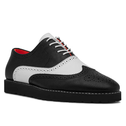 TAYNO DISTRIBUTOR F TC BLACK/WHITE / 9.0 The Priority L TAYNO Leather Lace Up Wingtip Sneaker