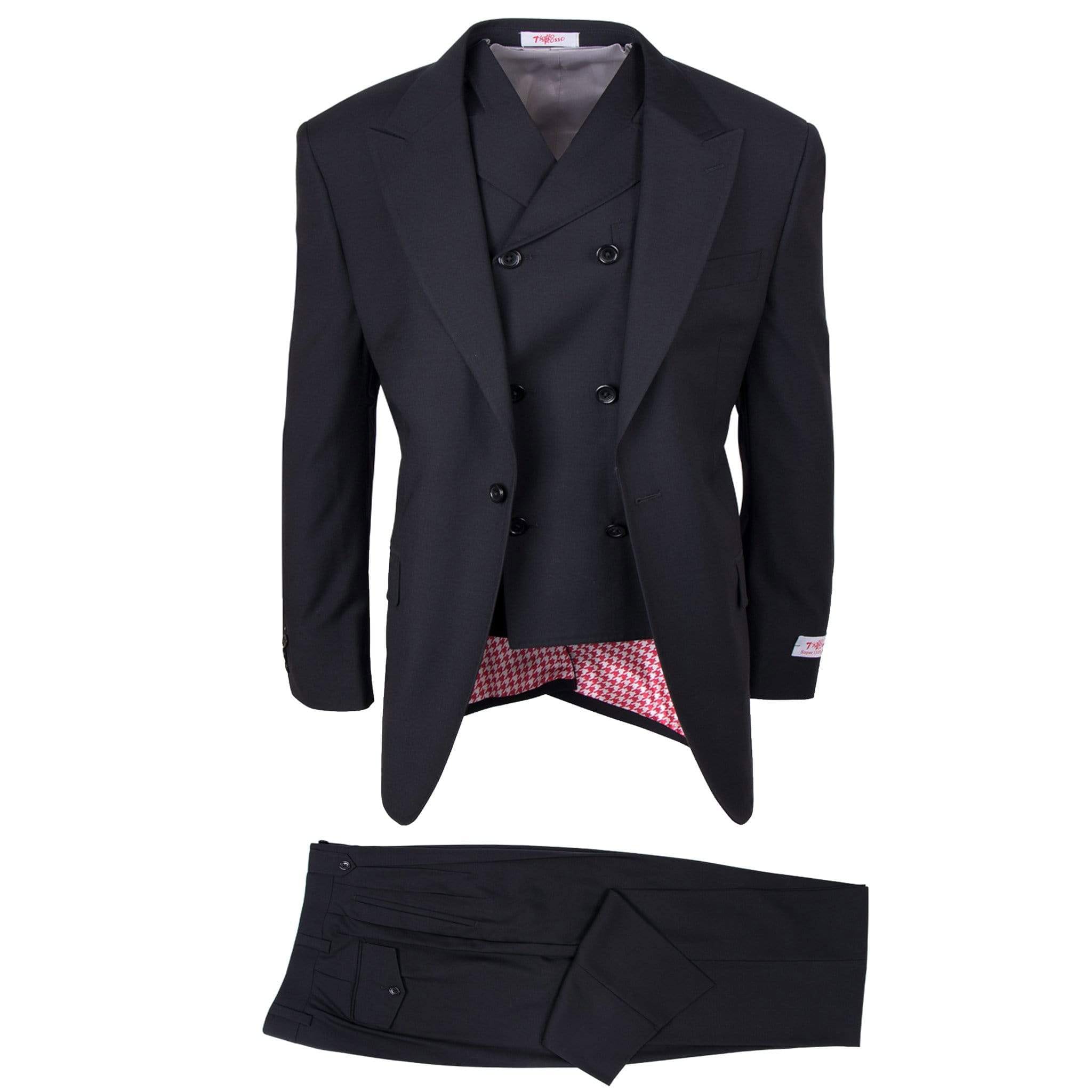 TIGLIO BLACK 1001 / 42R SAN GIOVESSE SUIT & VEST SOLID
