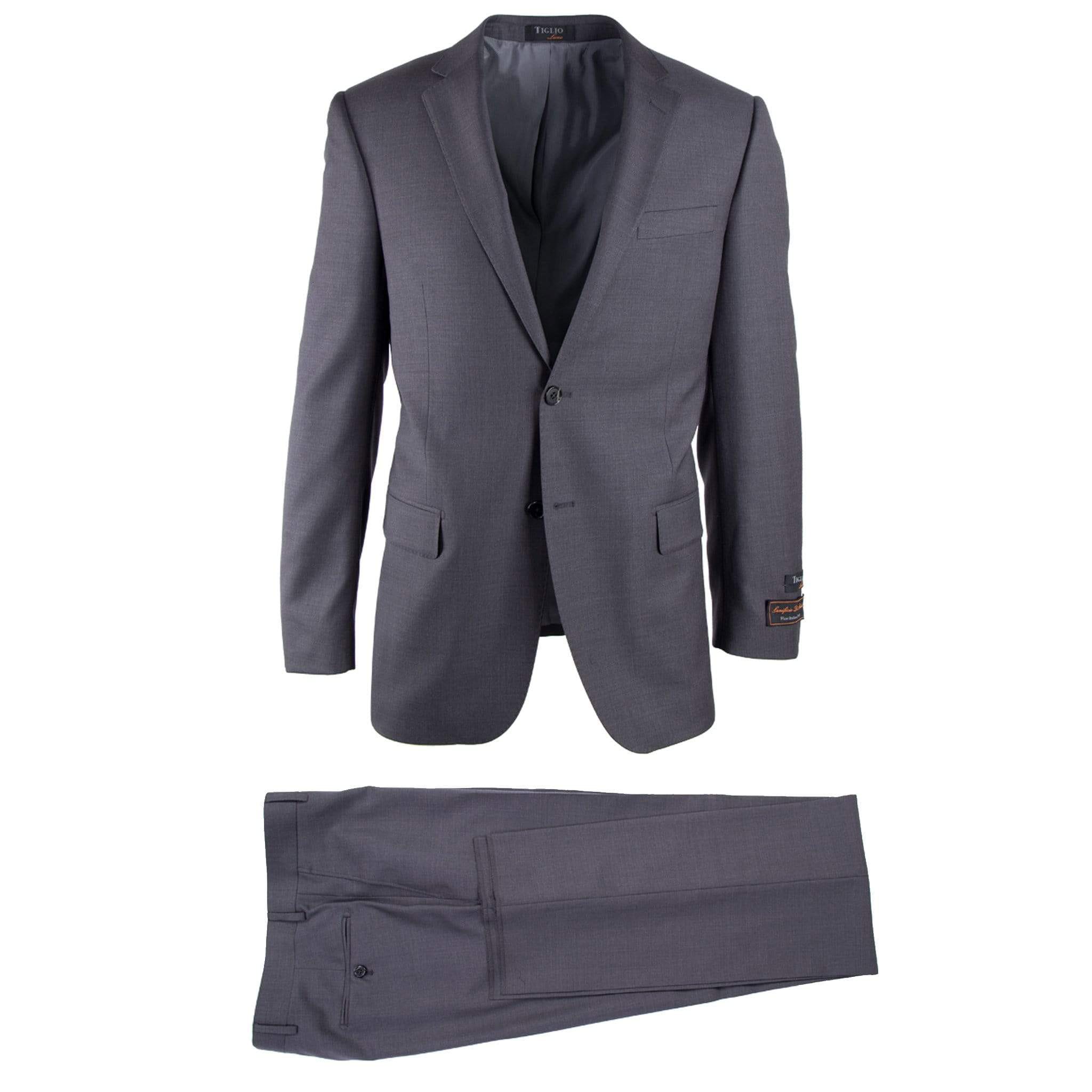 TIGLIO GRAY 1008 / 40R Tiglio Novello 2-Piece Suit SOLID