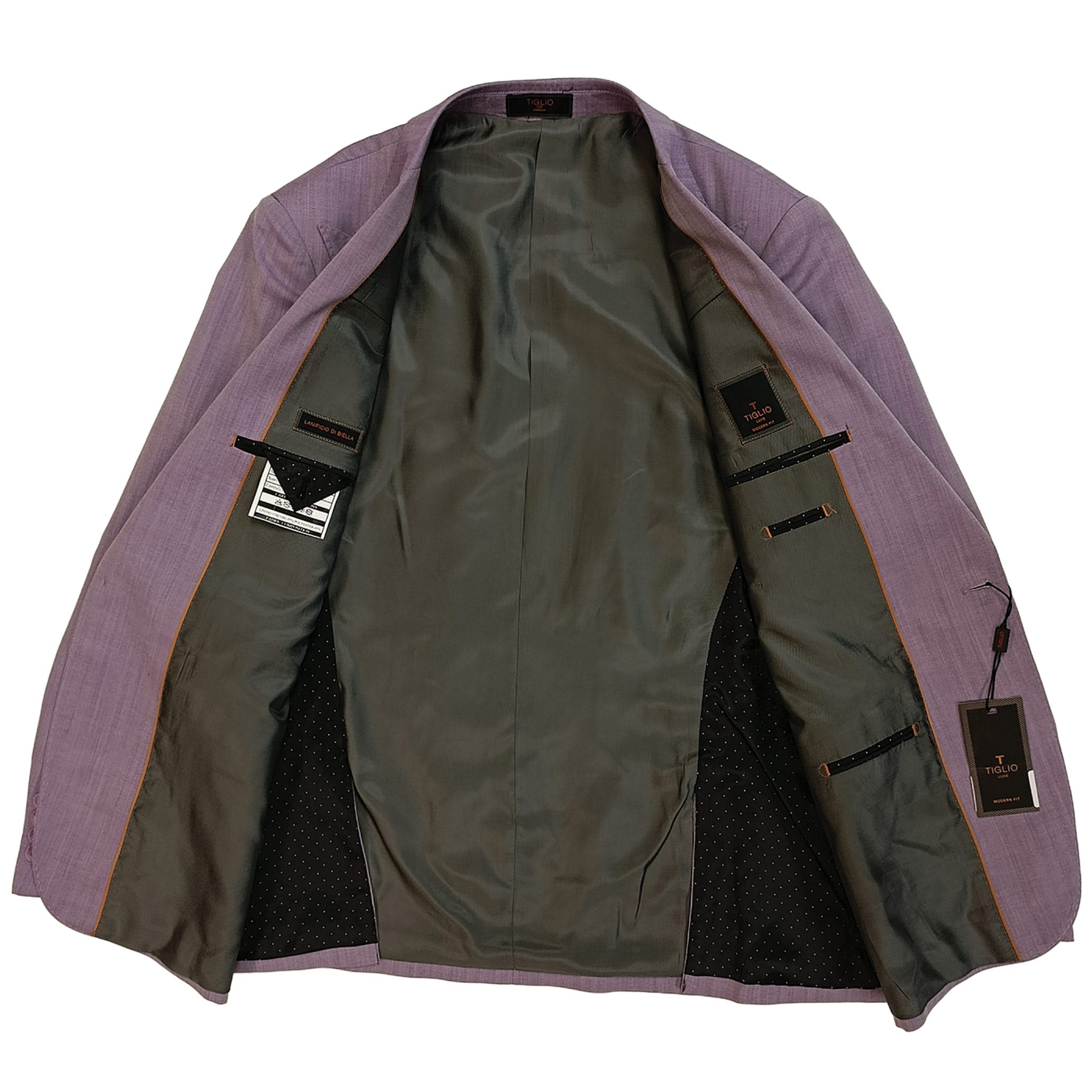 TIGLIO U S M ANTIBES/ Two-Piece Suit with Peak Lapel and Flat Front Pants