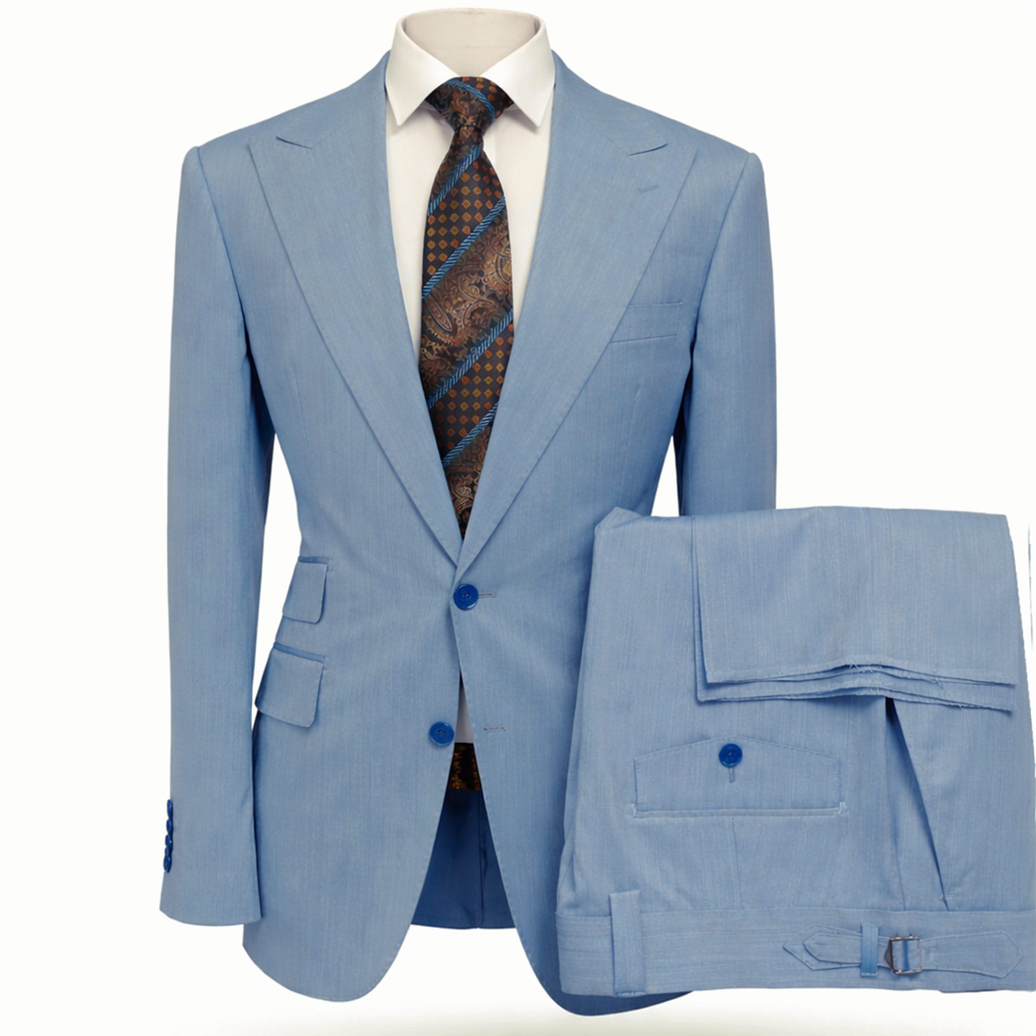 TIGLIO U S M TL26014 / 40R ANTIBES/ Two-Piece Suit with Peak Lapel and Flat Front Pants