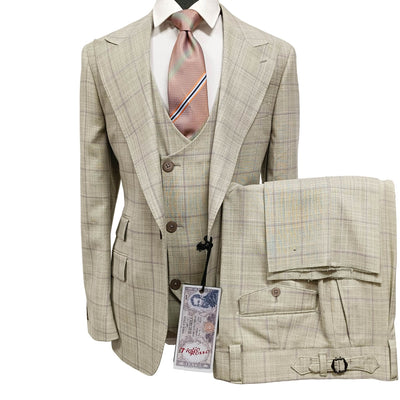 tiglio u sm 26306 / 40 reg orvietto by tiglio 3-piece windowpane suit