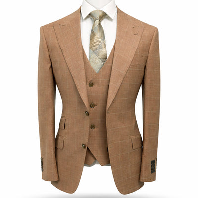 tiglio u sm prosecco by  tiglio three-piece modern fit suit with peak lapel and flat front pants