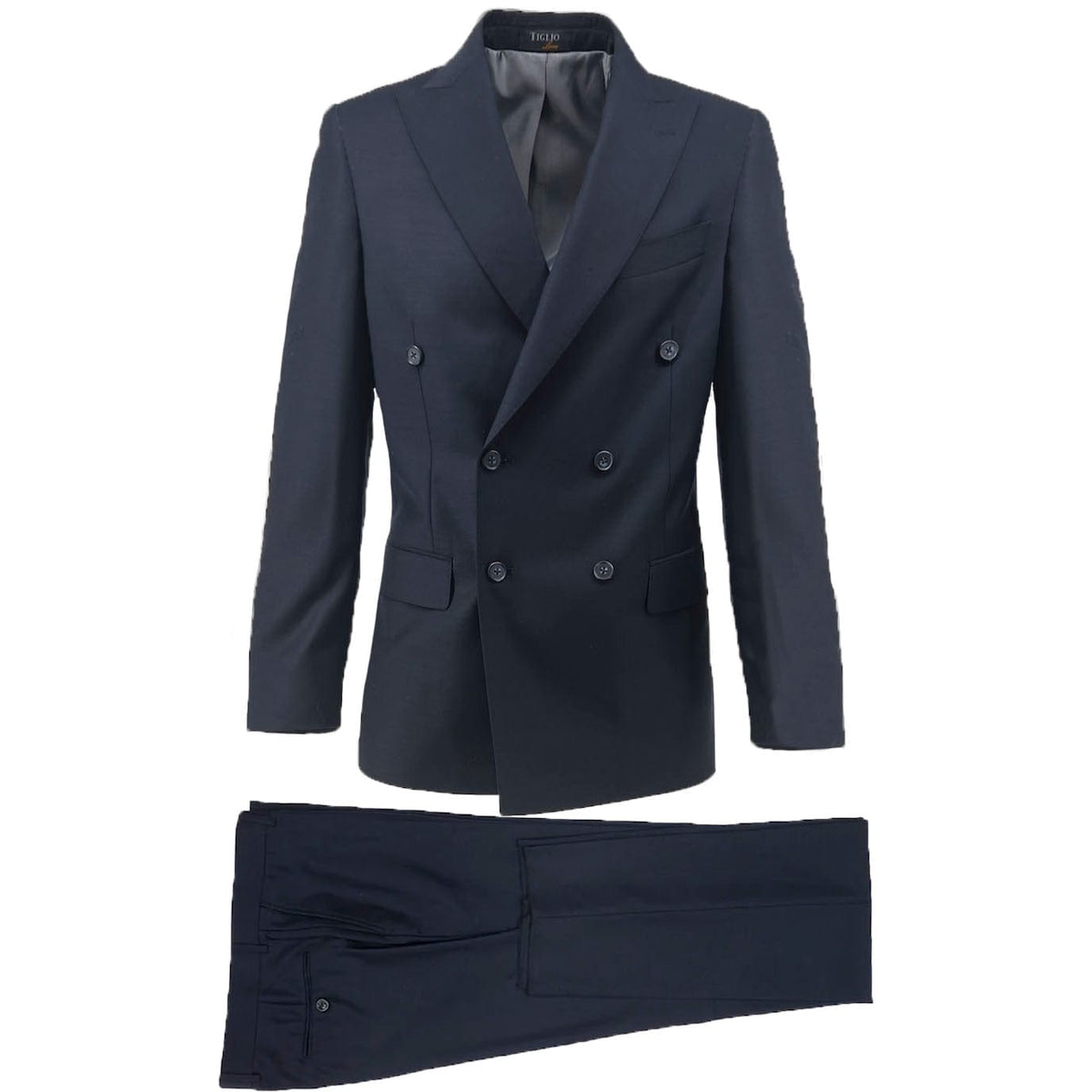 TIGLIO U SM NAVY 1002 / 38 SHORT TIGLIO LUXE / PISTOIA DOUBLE BREASTED MODERN FIT SUIT