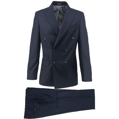 tiglio u sm navy 1002 / 38 short tiglio luxe / pistoia double breasted modern fit suit