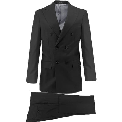 tiglio u sm black 1001 / 38 short tiglio luxe / pistoia double breasted modern fit suit