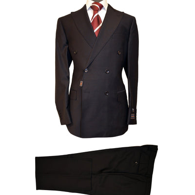 tiglio u sm black 1001 / 38 short tiglio luxe / pistoia double breasted modern fit suit