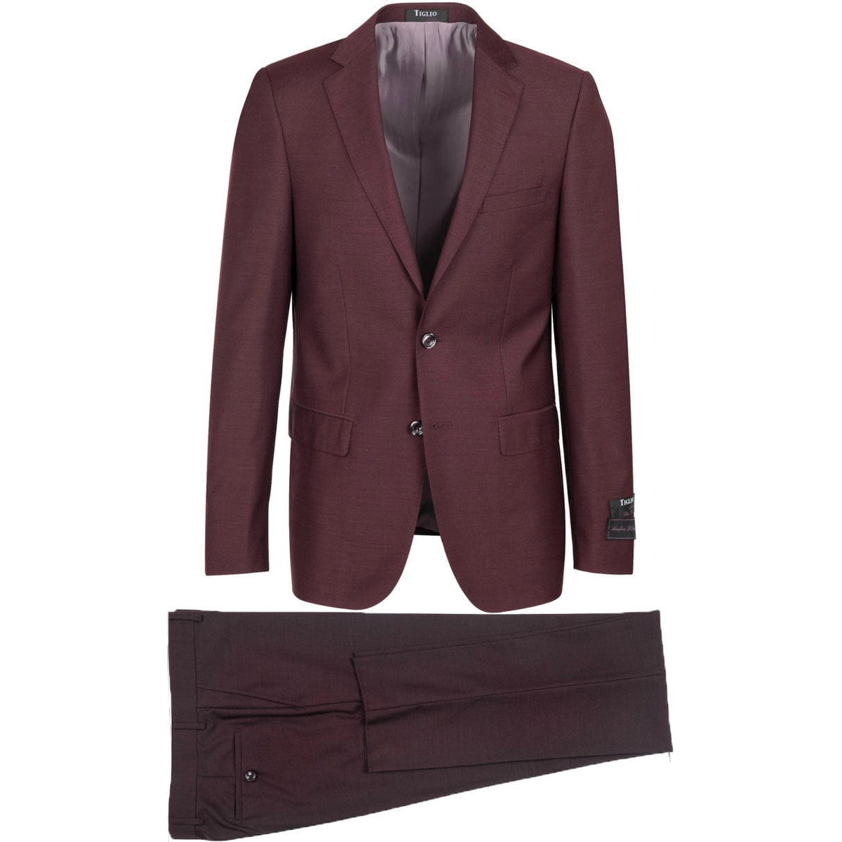 TIGLIO U SS BURGUNDY / 36 REG TIGLIO LUXE/ PPRTO SLIM FIT SUIT