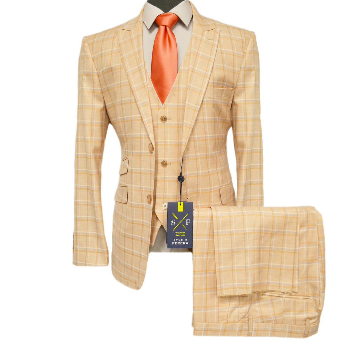 VITAL FASHION GROUP U S PEACH / 40 REG STUDIO FERERA VESTED SUIT/30662