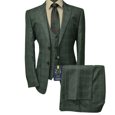 vital fashion group u s 822-gren / 40 reg studio ferera vested suit/suit-30