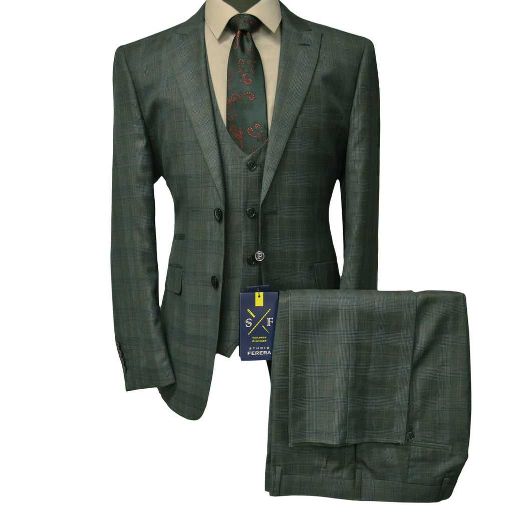 VITAL FASHION GROUP U S 822-GREN / 40 REG STUDIO FERERA VESTED SUIT/SUIT-30