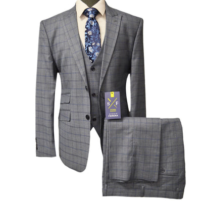 vital fashion group u s 862-grey / 40 reg studio ferera vested suit/suit-30