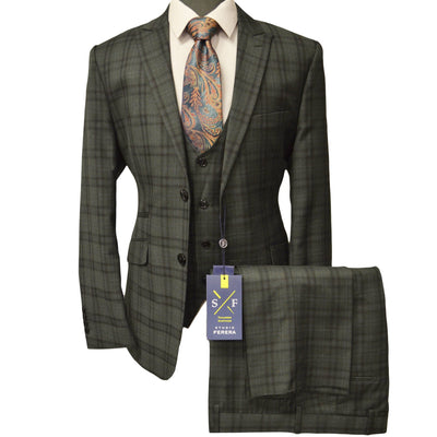 vital fashion group u s 772-gren / 38 reg studio ferera vested suit/suit-30