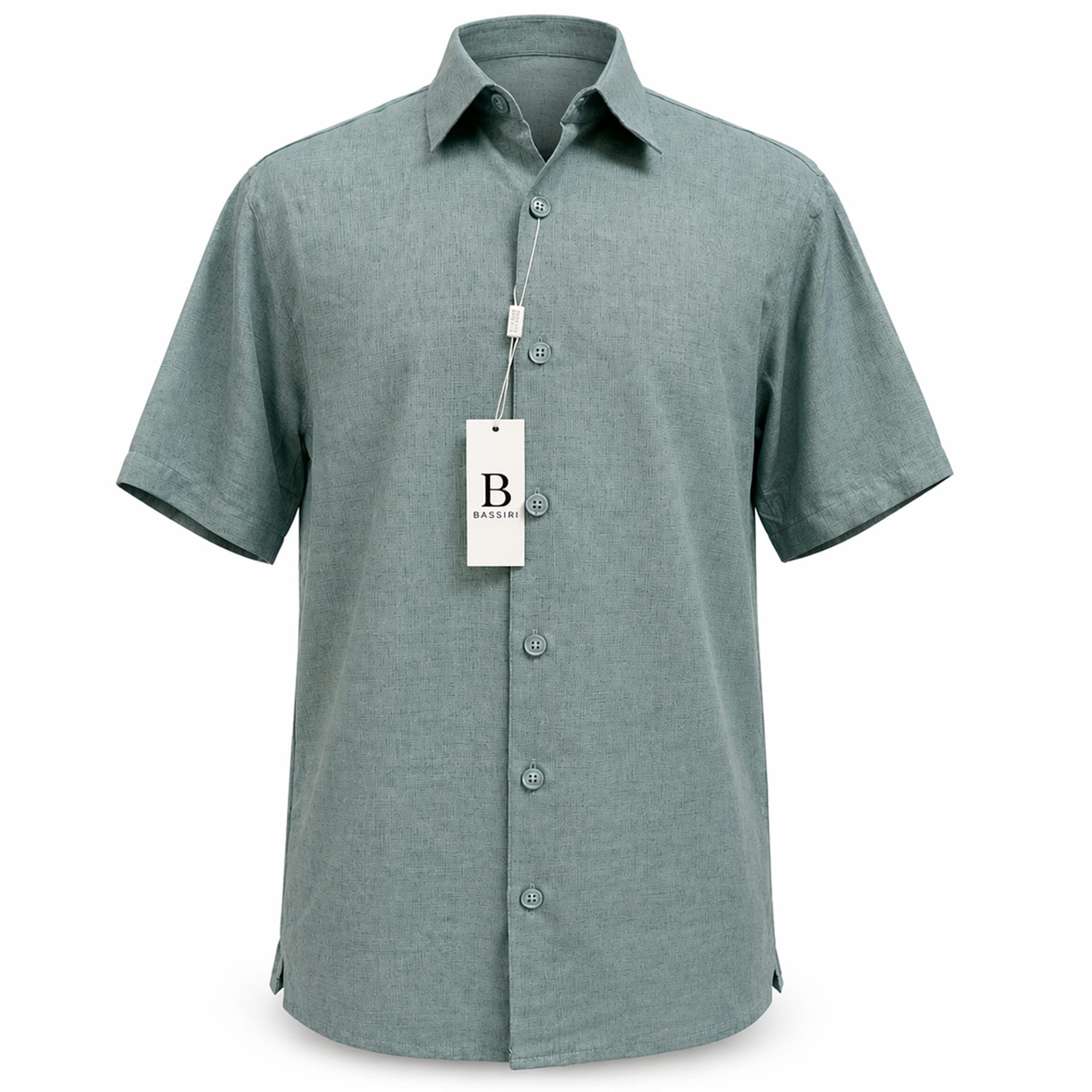 ZANJAN INC DBA BASSIRI O F S Bassiri Men’s Linen Short Sleeve Shirt & Tailored Shorts Set – Hand Finish Collection/S-1043