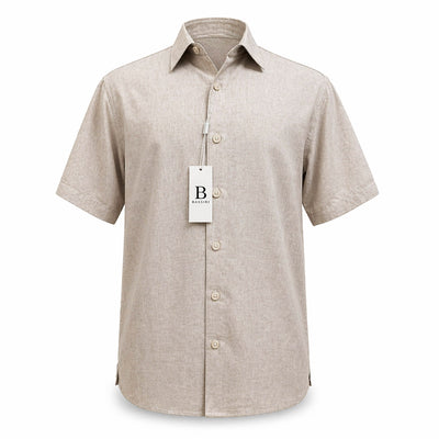 ZANJAN INC DBA BASSIRI O F S Bassiri Men’s Linen Short Sleeve Shirt & Tailored Shorts Set – Hand Finish Collection/S-1043
