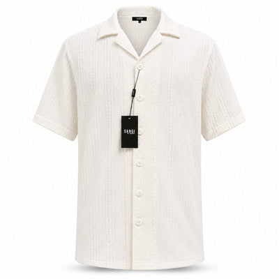 ZANJAN INC DBA BASSIRI S S T Sangi Men’s Textured Short Sleeve Shirt & Short Set/T-126