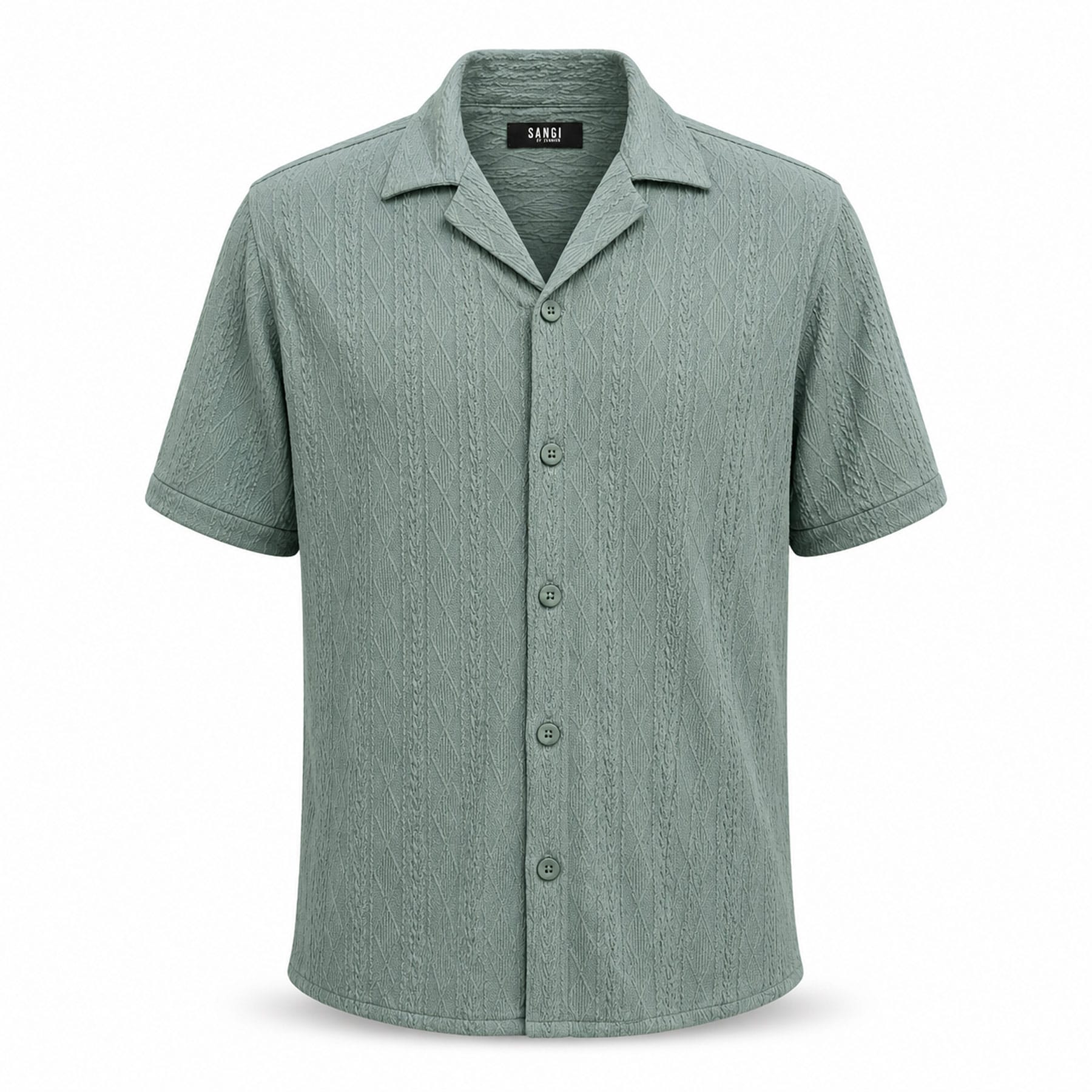 ZANJAN INC DBA BASSIRI S S T Sangi Men’s Textured Short Sleeve Shirt & Short Set/T-126