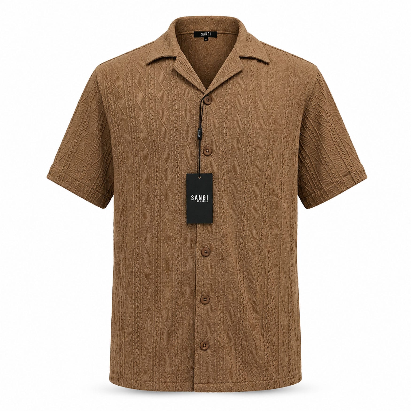 ZANJAN INC DBA BASSIRI S S T Sangi Men’s Textured Short Sleeve Shirt & Short Set/T-126