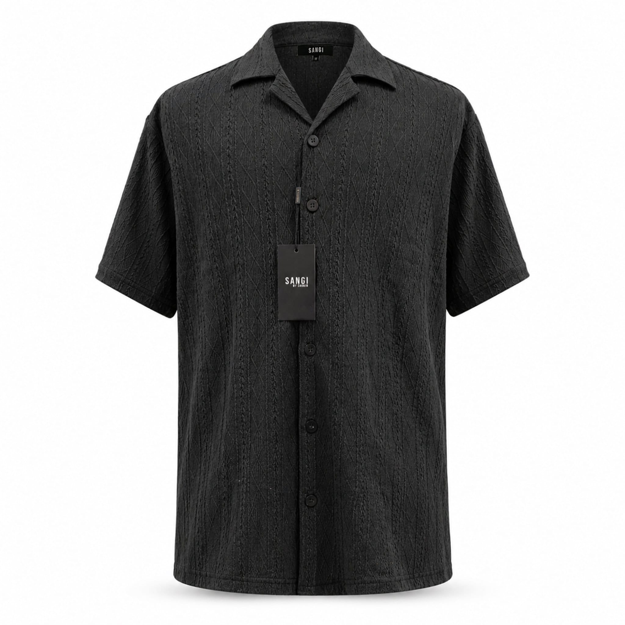 ZANJAN INC DBA BASSIRI S S T Sangi Men’s Textured Short Sleeve Shirt & Short Set/T-126