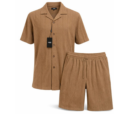 ZANJAN INC DBA BASSIRI S S T COPUCINO / SM Sangi Men’s Textured Short Sleeve Shirt & Short Set/T-126