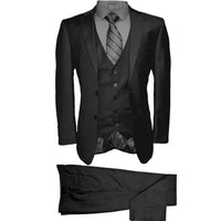 AMATZIA BGD LLC U SM A7/BLK / 38 REG IDEAL VESTED MODERN FIT SUIT/Rh15