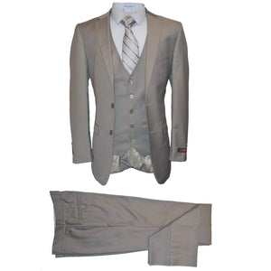 AMATZIA BGD LLC U SM A15/GRY / 38 REG IDEAL VESTED MODERN FIT SUIT/Rh15