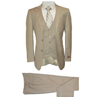 AMATZIA BGD LLC U SM A72/TAN / 38 REG IDEAL VESTED MODERN FIT SUIT/Rh15