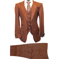 AMATZIA BGD LLC U SM 1A RUST / 38 REG Sharkskin/Ideal Suits