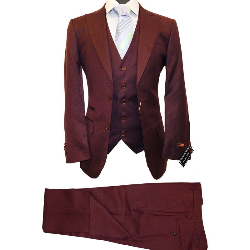 AMATZIA BGD LLC U SM H4 WINE / 38 REG Sharkskin/Ideal Suits