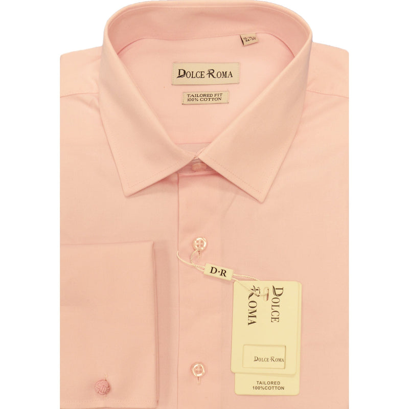 B.S.D TRADING COMPANY S CF L.PNK4/5 / 15.5 DOLCE ROMA 100%COTTON FRENCH CUFF/Ds-369