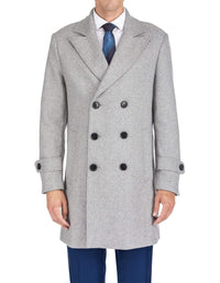 BRAVEMAN SUITING COMPANY J CF LT.GREY / MED MENS DOUBLE BREASTED COAT Dwc01