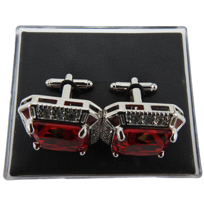 CUFFLINKS AC RED STONE CUFFLINKS