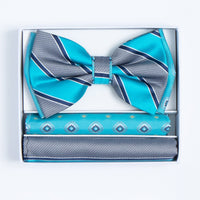 GR CLOTHING GRP DBA ROSSI BT TEAL/GRY ROSSI MAN BOWTIE