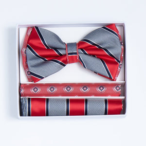 GR CLOTHING GRP DBA ROSSI BT RED/GRY ROSSI MAN BOWTIE