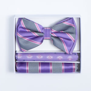 GR CLOTHING GRP DBA ROSSI BT PURP/GRY ROSSI MAN BOWTIE