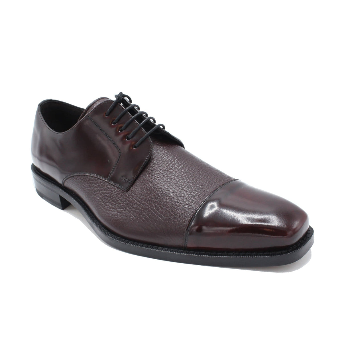 Mezlan Soka Black Deerskin & Calfskin Cap Toe Derby Spain Mens 9.5 M SOKA By Mezlan / Calfskin,Deerskin – MilanoMensWear main image 3