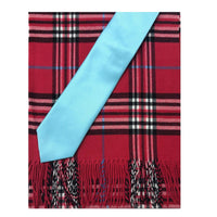 MilanoMensWear GIFT SET RED/TEAL SCARF with TIE&HANKIE SET