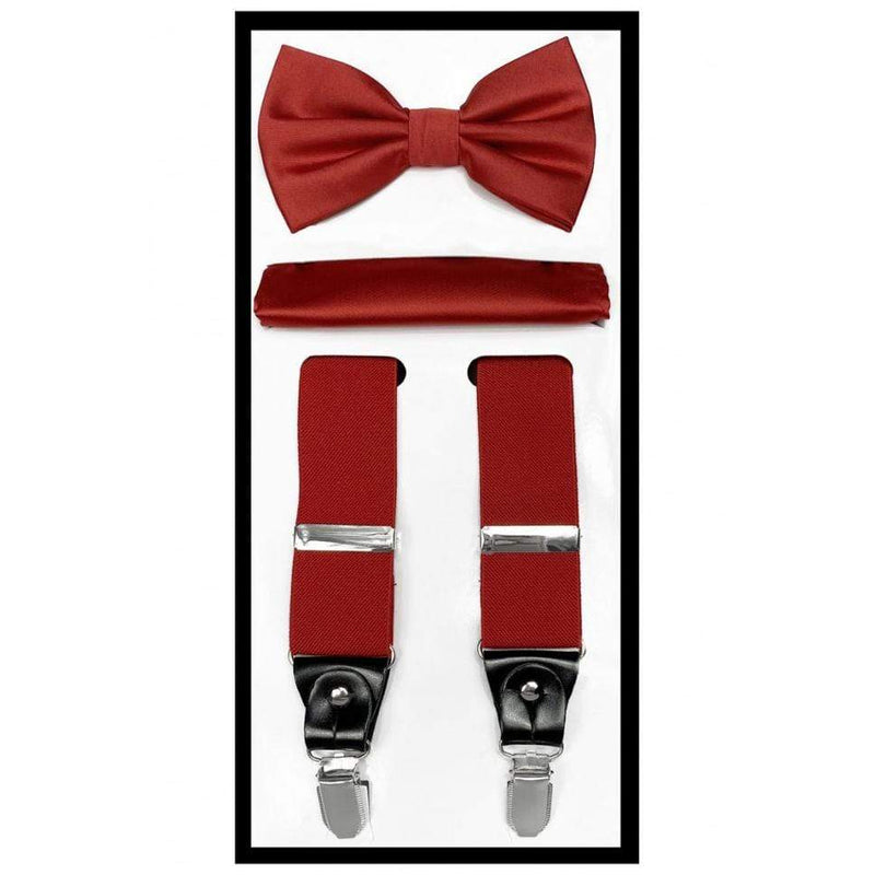 MilanoMensWear Suspenders RED SUSPENDER SET