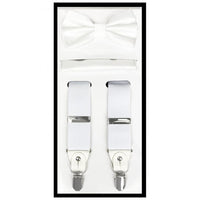 MilanoMensWear Suspenders WHITE SUSPENDER SET